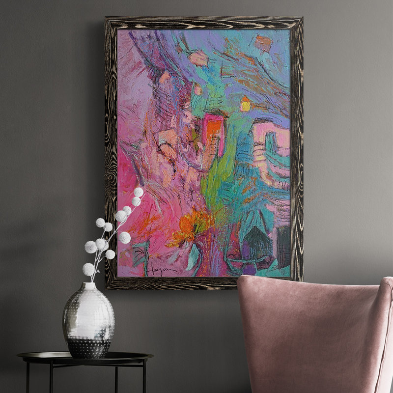 " My Pink House ", Black, 43.5" H x 31.5" W x 1" D