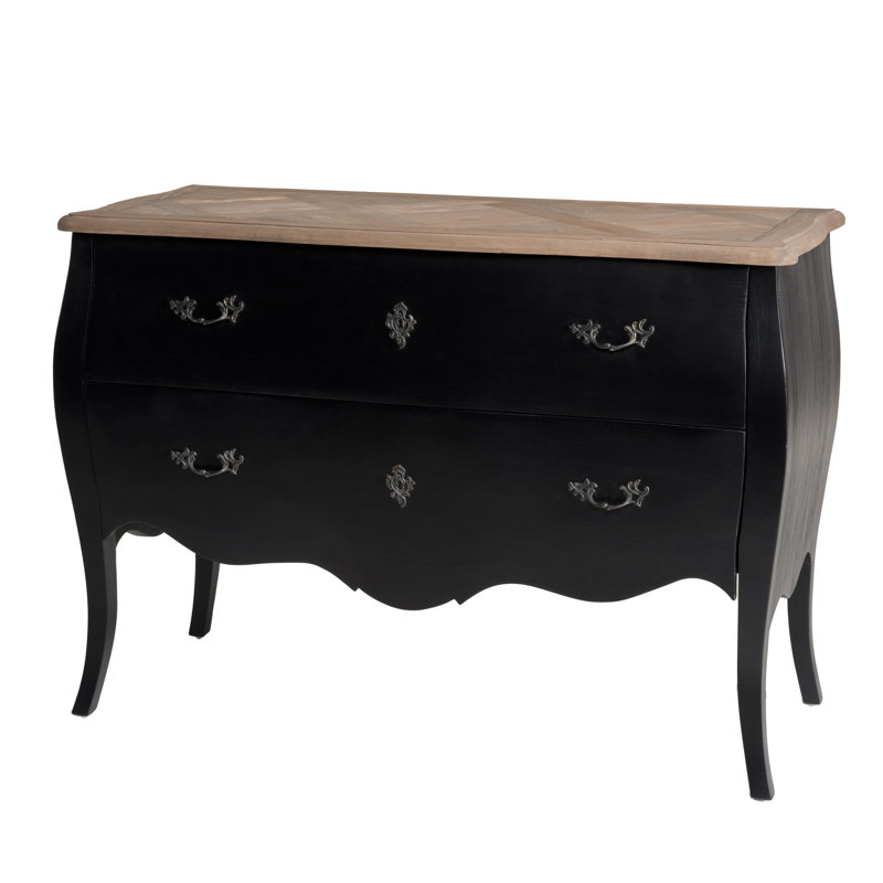 Achouhada Solid Wood 121cm W 2 - Drawer Chest of Drawers