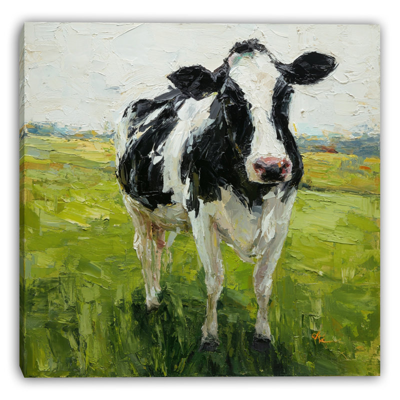 «Pasture Cow», art mural sur toile tendue, H 40 po x l 40 po