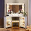 Ensemble de coiffeuse de maquillage moderne avec miroir et armoires Modern Corner-1932705158