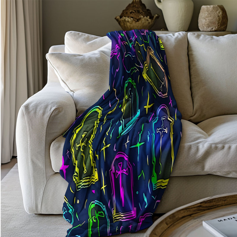 Bright Apparitions - Couverture en sherpa de qualité supérieure 1 pièce, Lit simple