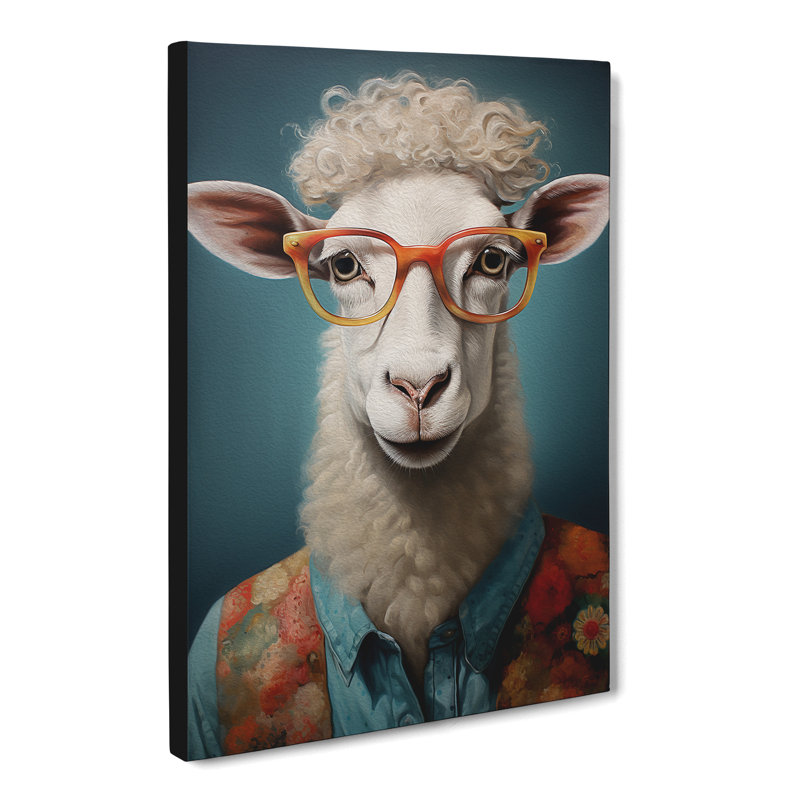 Sheep With Glasses No.2 - Print, 60cm H x 40cm W x 3cm D