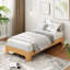 Base de lit plateforme en bois, lit minimaliste avec support en lattes de bois, espace de rangement sous le lit-1336009897-1336009899