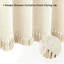 Rideau de douche en lin avec pompons Boho, 1 panneau (beige)