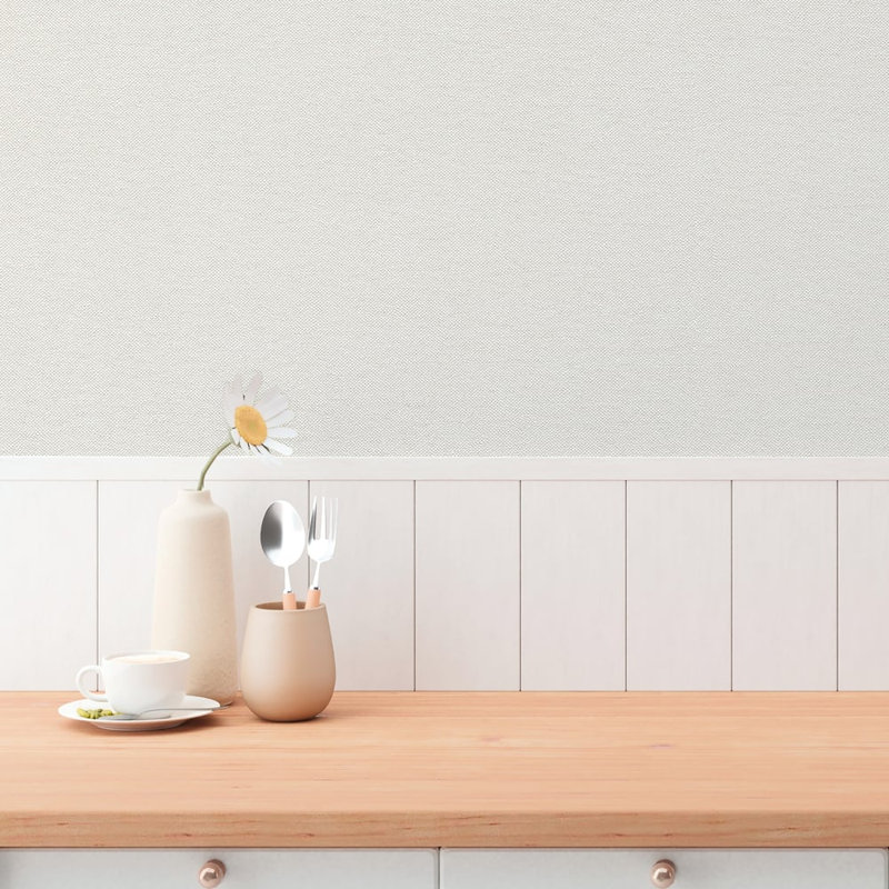 Hygge Home Collection Woven Texture Wallpaper Roll, Cream