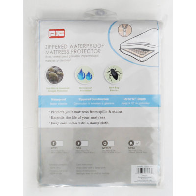 Housse de protection imperméable pour matelas avec fermeture à glissière
