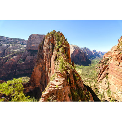 Amazing View Of Angels Landing Hike In Zion National Park, Utah by Jon Chica Parada - Wrapped Canvas Print