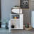 4-Shelf Microwave Cabinet With Caster White， Modern And Elegant Design