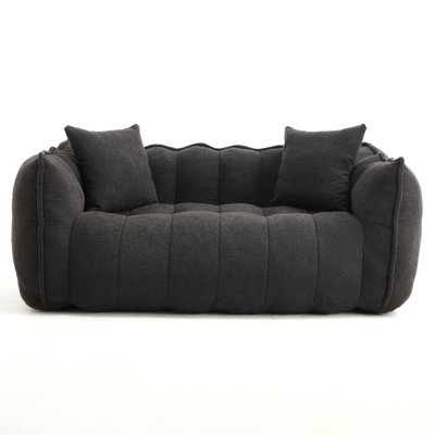 Soft beanbag chair with high resilience foam core for two people. The comfortable square recliner sofa is ideal for family members and friends engaged in games, reading, watching TV