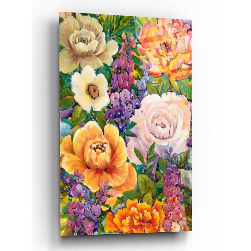 «Flower Bouquet I» par Tim O'Toole, art mural en verre acrylique, H 16 po x l 12 po x P 0,13 po