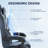 Soontrans Velvet Fabric Gaming Chair with Footrest High Back Ergonomic Gamer Chair with Headrest and Massage Lumbar Cushion Racing Reclining Video Game Chair for Adults, Gray-119120652