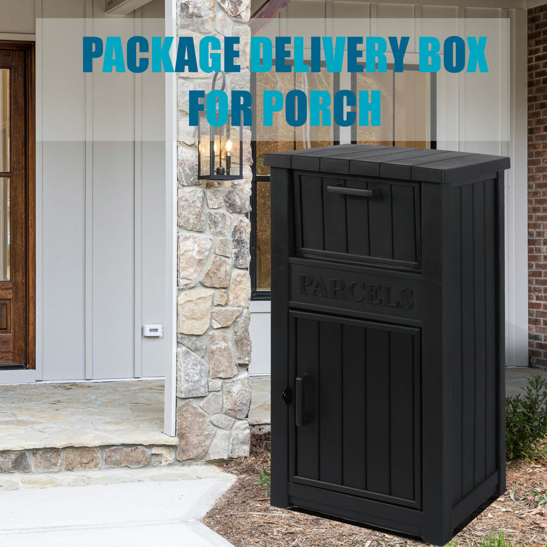 Lockable Resin Delivery Box with "Parcels" Sign