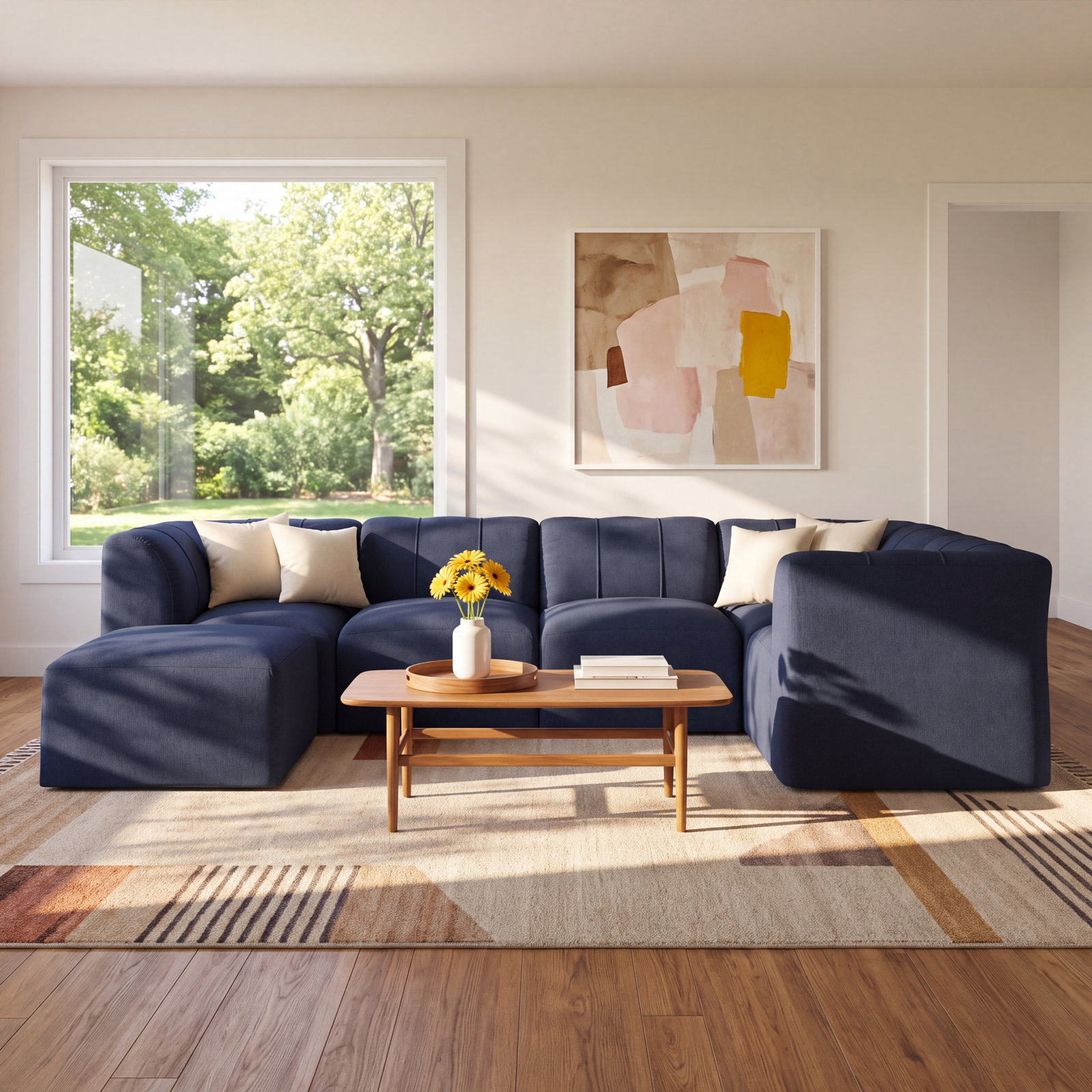 Praia 6-Person Patio Seating Group, Canvas Navy Sunbrella® Canvas