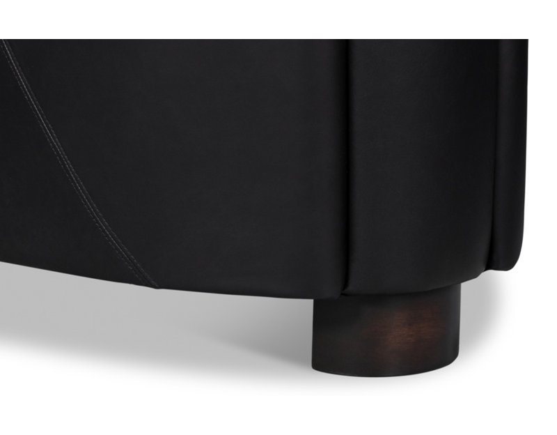 Mandy Armchair, Black Genuine Leather