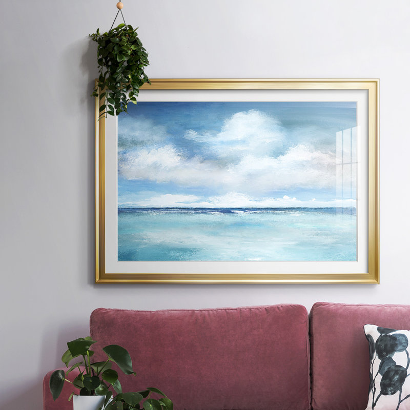 " Caribbean Clouds ", 19" H x 27 W x 1.5 D, Gold