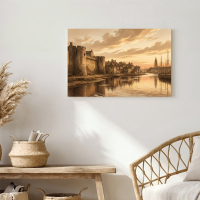 Art mural sur toile Gallery Wrap pour le salon, la chambre à coucher, le bureau ou le vestibule - décoration murale décorative avec rivière historique