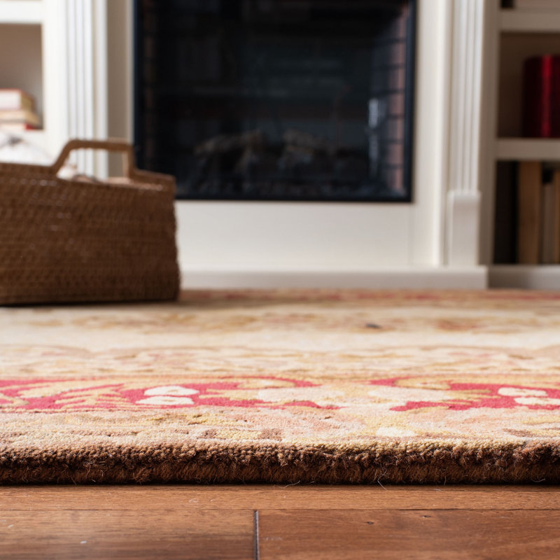 Tapis oriental en laine touffeté à la main Loren, Rond 4 pi