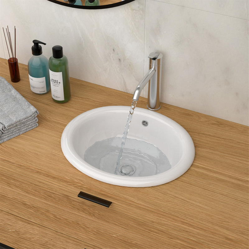 Lavabo de salle de bain semi-encastré