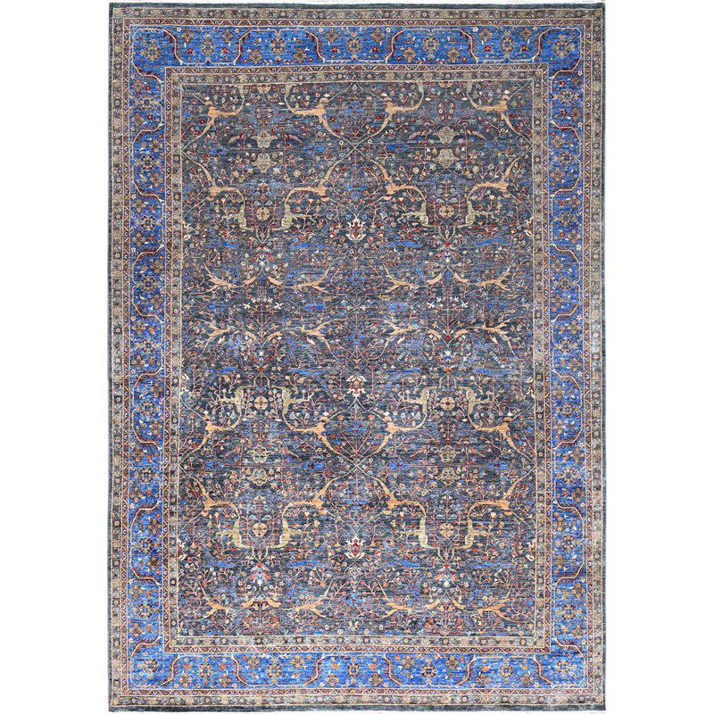 Tomiya One-of-a-Kind 9'7" X 13'9" New Age Wool Area Rug Blue