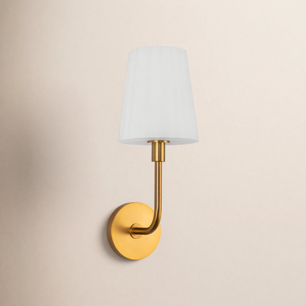 Tindra Single Ribbed Bath Sconce, Aged Gold