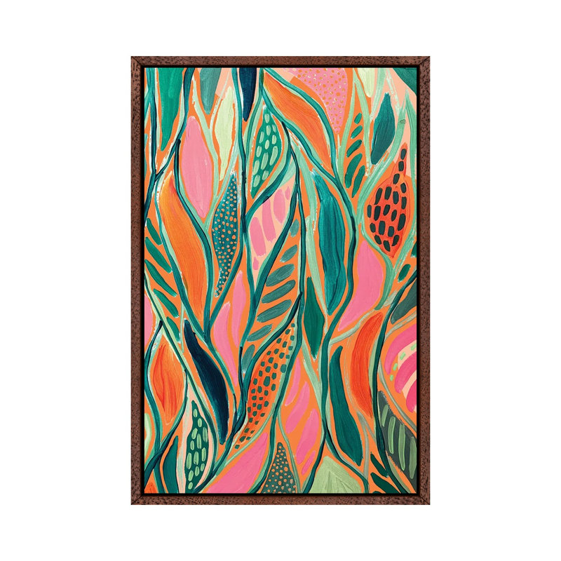 Abstract IV by EttaVee - Painting on Canvas, Classic Brown Wood Framed, 66.04 cm H x 45.72 cm W