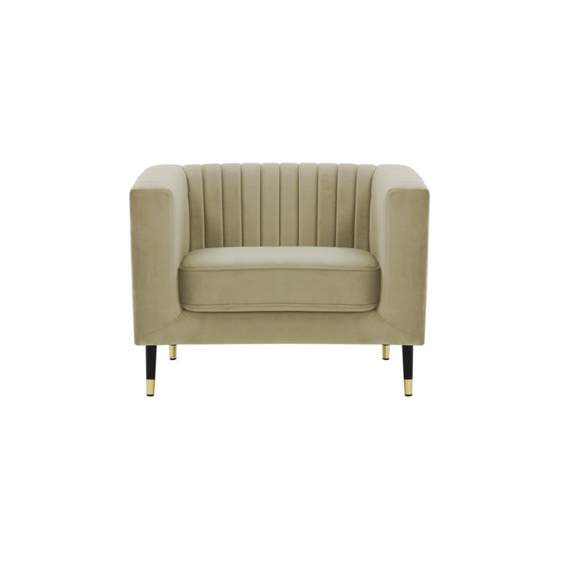 Clevenger Velvet Armchair, Beige