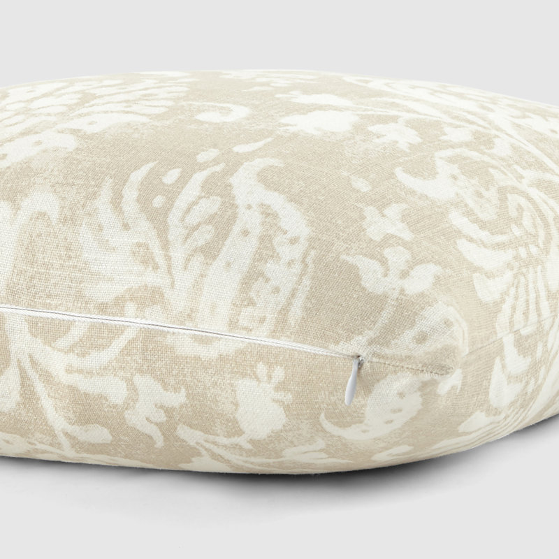 Coussin décoratif à motif floral délavé , Beige