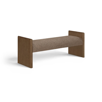Banc rembourré en tissu brun Hickory