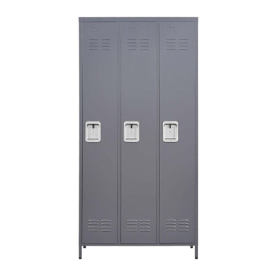 3 casiers en métal de 72 po de hauteur avec serrure pour les employés, armoire de rangement pour garage à domicile