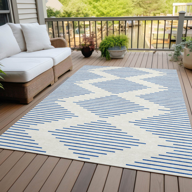 Tapis intérieur / extérieur ivoire Norelia , 2 pi 6 po x 3 pi 10 po