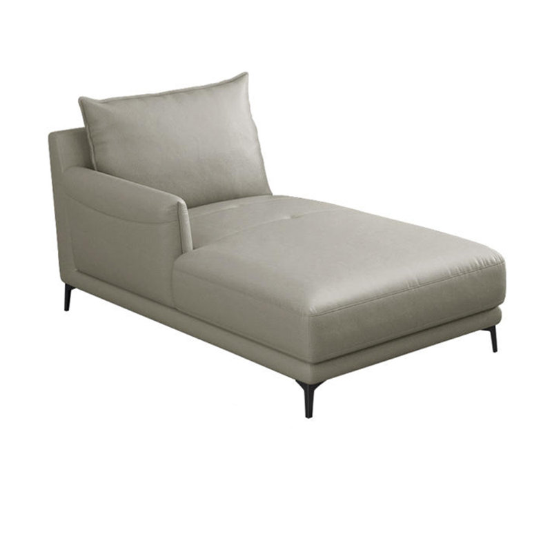 Chaise longue inclinable en similicuir, Accoudoir à droite (vu de face), Livide
