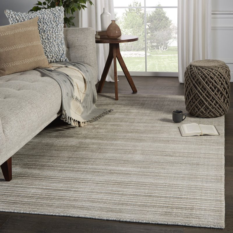Tapis gris fait à la main Tamela, Rectangle 9 pi x 12 pi