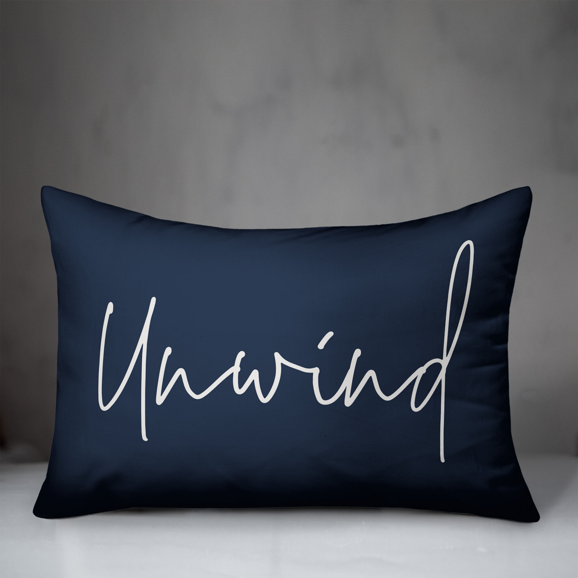Set of 2 All-Weather Outdoor Throw Pillow Navy - Blue Wave