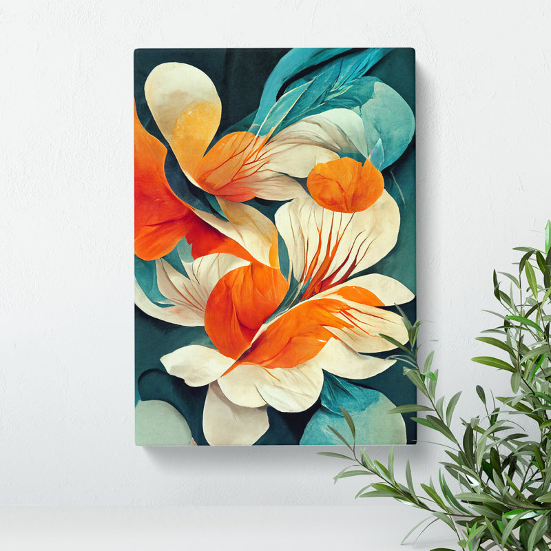 Beautiful Abstract Flowers No.5 - Wrapped Canvas, 50cm H x 35cm W x 3cm D