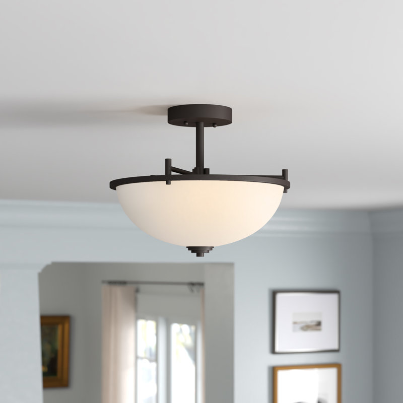 Brucker Glass Semi Flush Mount