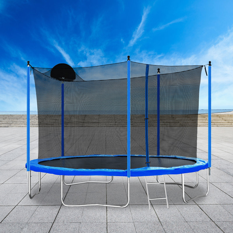 Trampoline 12 pi pour adultes et enfants avec panier de basketball
