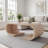 47.24"Curved Coffee Table Heavy Duty C-Shaped Center Table With Curved Base-636566486