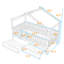 Lit de maison avec tiroirs de rangement et toit Ansam-1431430510-1431430504