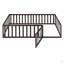 Structure de lit simple en bois avec clôture et porte-1554489005-1554489004
