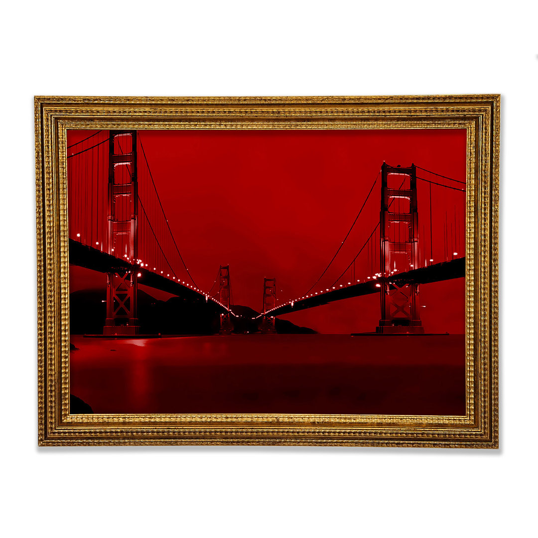 Golden Gate Bridge Zwillinge Rot - Druck