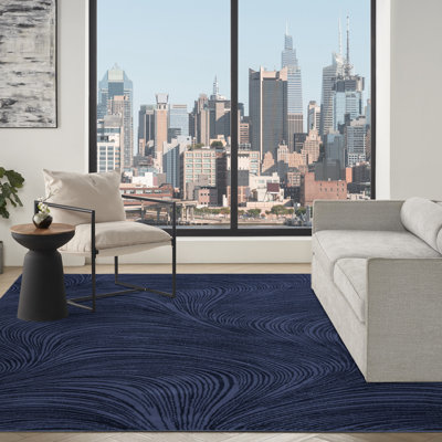 DKNY Central Park West 5'3" x 7'3" Navy Modern Indoor Rug
