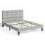 Modern Velvet Upholstered Bed Frame with Square Tufted Headboard, Light Grey-114297175