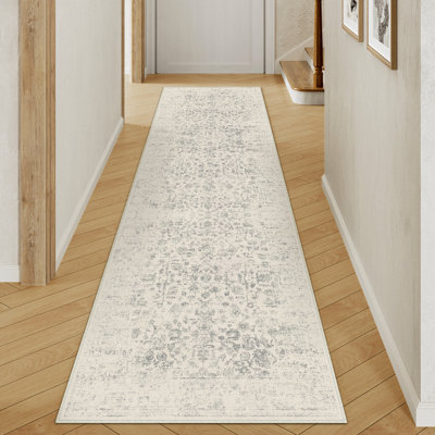 Yaie Machine Washable Floral Indoor Area Rug With Non-Slip Backing