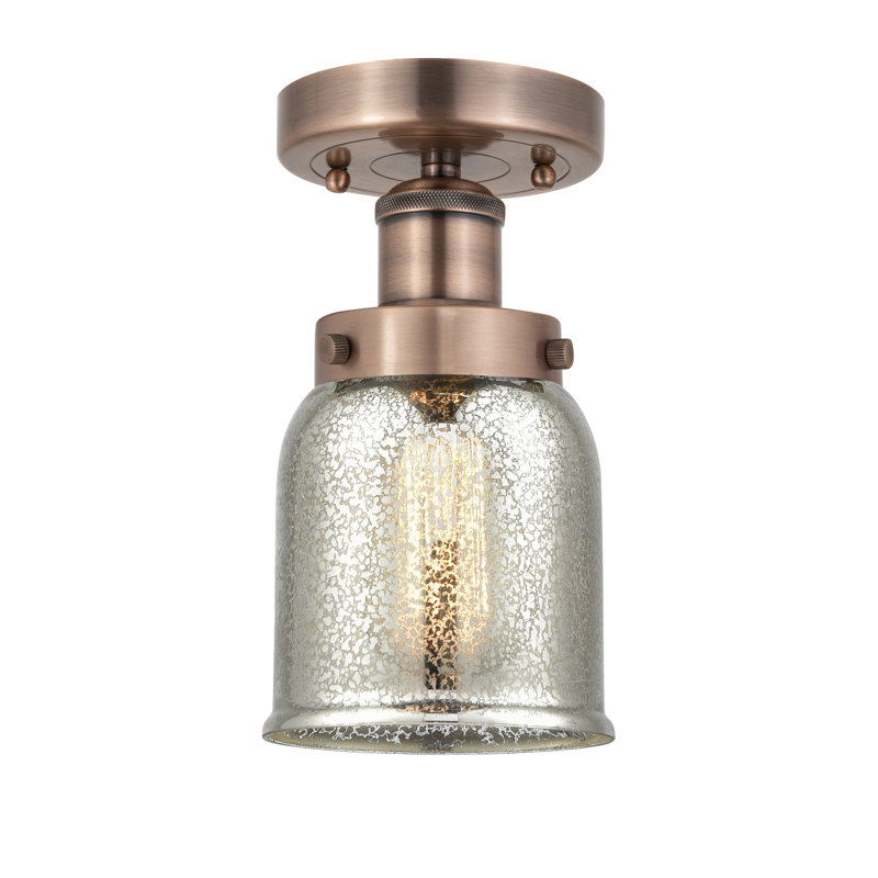 Sheyenne Glass Semi Flush Mount, Silver Plated Mercury
