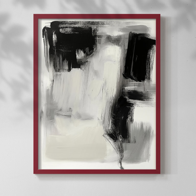 "ABSTRACT Series DCCLxx III" par J Paul, Rouge, H 11 po x l 9 po