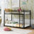 Metal Bunk Bed, Low Bunk Bed with Ladder-2093228766-2093228739