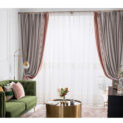 Paire de rideaux occultant et isolant avec velours Liliana
