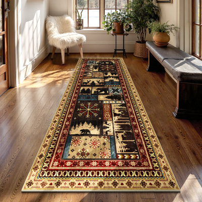 Cabin Brown Bear Non-slip Washable Area Rug