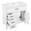 Meuble-lavabo blanc de 36 pouces avec lavabo en céramique, structure solide, poignées en aluminium, fermeture en douceur, pour la plomberie, facile à installer en bois de 36 po et blanc, design classique rétro, tiroirs, un ensemble,