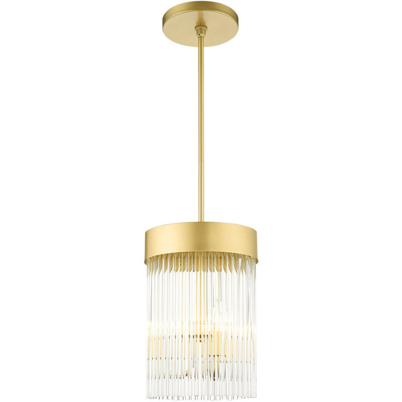 Lustre cylindrique à 3 lumières DEL, Doré clair
